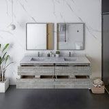 Fresca Formosa 72" Modern Ash Wall Hung Double Sink Vanity Set | FVN31-3636ASH