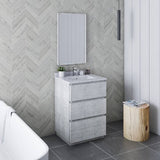 Fresca Formosa 24" Rustic White Floor Standing Bathroom Vanity Set | FVN3124RWH-FC