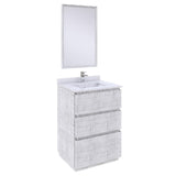 Fresca Formosa 24" Rustic White Floor Standing Bathroom Vanity Set | FVN3124RWH-FC