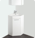 Fresca Coda 18" White Modern Corner Bathroom Vanity