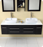 Fresca Bellezza 59" Espresso Modern Double Vessel Sink Bathroom Vanity