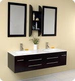 Fresca Bellezza 59" Espresso Modern Double Sink Bathroom Vanity