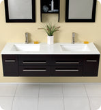 Fresca Bellezza 59" Espresso Modern Double Sink Bathroom Vanity