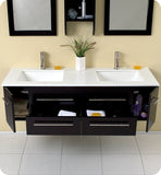 Fresca Bellezza 59" Espresso Modern Double Sink Bathroom Vanity