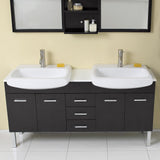 Fresca Vetta Espresso Modern Double Sink Bathroom Vanity w/ Mirror