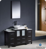 Fresca Torino 48" Espresso Modern Vanity w/ 2 Side Cabinets & Vessel Sink