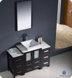 Fresca Torino 48" Espresso Modern Vanity w/ 2 Side Cabinets & Vessel Sink