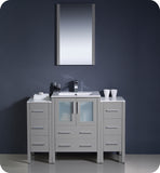 Fresca Torino 48" Gray Modern Vanity w/ 2 Side Cabinets & Integrated Sink