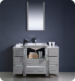 Fresca Torino 48" Gray Modern Vanity w/ 2 Side Cabinets & Integrated Sink