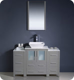 Fresca Torino 48" Gray Modern Bathroom Vanity w/ 2 Side Cabinets & Vessel Sink