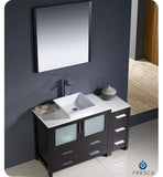 Fresca Torino 48" Espresso Modern Bathroom Vanity w/ Side Cabinet & Vessel Sink