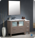 Fresca Torino 48" Gray Oak Modern Vanity w/ Side Cabinet & Integrated Sink