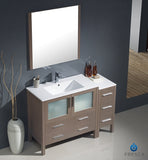 Fresca Torino 48" Gray Oak Modern Vanity w/ Side Cabinet & Integrated Sink