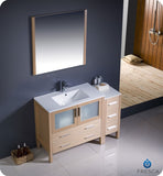 Fresca Torino 48" Light Oak Modern Vanity w/ Side Cabinet & Integrated Sink