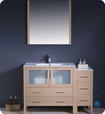 Fresca Torino 48" Light Oak Modern Vanity w/ Side Cabinet & Integrated Sink