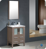 Fresca Torino 24" Gray Oak Modern Bathroom Vanity w/ Integrated Sink