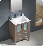 Fresca Torino 24" Gray Oak Modern Bathroom Vanity w/ Integrated Sink