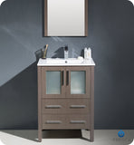 Fresca Torino 24" Gray Oak Modern Bathroom Vanity w/ Integrated Sink