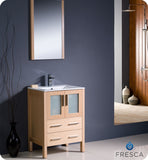 Fresca Torino 24" Light Oak Modern Bathroom Vanity w/ Integrated Sink