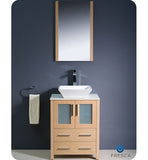 Fresca Torino 24" Light Oak Modern Bathroom Vanity w/ Vessel Sink