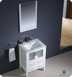 Fresca Torino 24" White Modern Bathroom Vanity w/ Integrated Sink