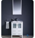 Fresca Torino 24" White Modern Bathroom Vanity w/ Integrated Sink