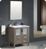 Fresca Torino 30" Gray Oak Modern Bathroom Vanity w/ Integrated Sink