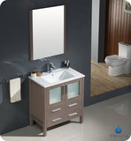 Fresca Torino 30" Gray Oak Modern Bathroom Vanity w/ Integrated Sink