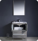 Fresca Torino 30" Gray Modern Bathroom Vanity w/ Integrated Sink