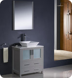 Fresca Torino 30" Gray Modern Bathroom Vanity w/ Vessel Sink