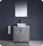 Fresca Torino 30" Gray Modern Bathroom Vanity w/ Vessel Sink