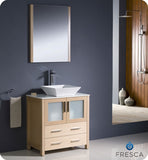 Fresca Torino 30" Light Oak Modern Bathroom Vanity w/ Vessel Sink