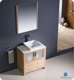 Fresca Torino 30" Light Oak Modern Bathroom Vanity w/ Vessel Sink