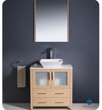 Fresca Torino 30" Light Oak Modern Bathroom Vanity w/ Vessel Sink