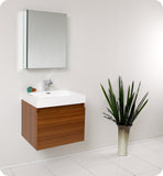 Fresca Nano 24" Teak Modern Bathroom Vanity w/ Medicine Cabinet