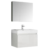 Fresca Mezzo 30" Wall Hung Bathroom Vanity