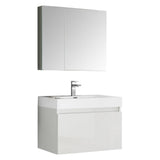 Fresca Mezzo 30" Wall Hung Bathroom Vanity