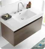 Fresca Mezzo 39" Gray Oak Modern Bathroom Vanity w/ Medicine Cabinet