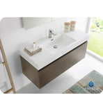 Fresca Mezzo 48" Gray Oak Wall Hung Modern Bathroom Vanity w/ Medicine Cabinet