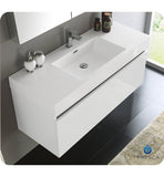 Fresca Mezzo 48" White Wall Hung Modern Bathroom Vanity w/ Medicine Cabinet