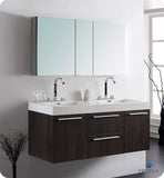Fresca Opulento 54" Gray Oak Modern Double Sink Vanity w/ Medicine Cabinet
