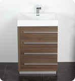 Fresca Livello 24" Gray Oak Modern Bathroom Vanity w/ Medicine Cabinet