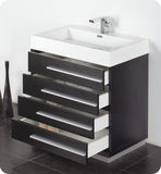 Fresca Livello 30" Black Modern Bathroom Vanity w/ Medicine Cabinet