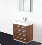 Fresca Livello 30" Walnut Modern Bathroom Vanity w/ Medicine Cabinet