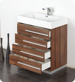 Fresca Livello 30" Walnut Modern Bathroom Vanity w/ Medicine Cabinet