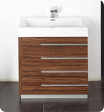 Fresca Livello 30" Walnut Modern Bathroom Vanity w/ Medicine Cabinet