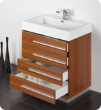 Fresca Livello 30" Teak Modern Bathroom Vanity w/ Medicine Cabinet