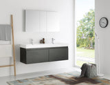 Fresca Mezzo 60" Wall Hung Double Sink Vanity