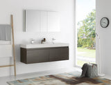 Fresca Mezzo 60" Wall Hung Double Sink Vanity