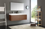 Fresca Mezzo 60" Wall Hung Double Sink Vanity